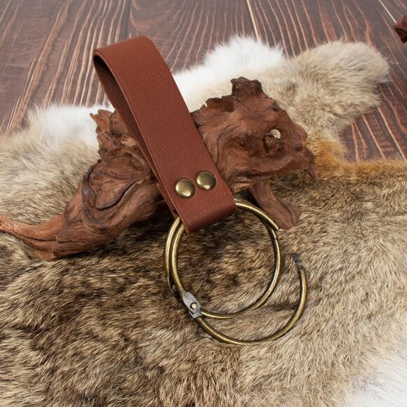 Brown 3Bottle-New Leather Belt Pouch Waist Bag Medieval Phone Holder GearFX - Picture 8 of 9